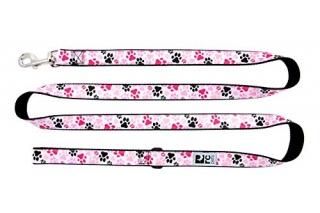 RC Pets 1 x 6 ft Dog Leash Pitter Patter Pink