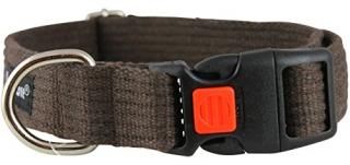 Cotton Web Adjustable Dog Collar with Locking Device 4 Sizes Black X-Large Neck 