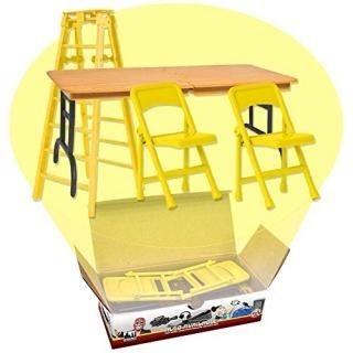 Ultimate Ladder Table & Chairs Yellow Playset for Wrestling Action Figures