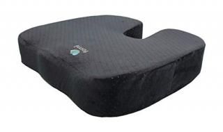 FOMI Extra Thick Firm Coccyx Orthopedic Memory Foam Seat Cushion  Black Large Cu