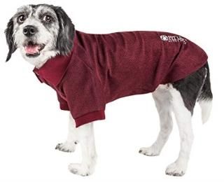 Pet Life Active 'Fur-Flexed' Relax-Stretch Wick-Proof Performance Dog Polo T-Shi