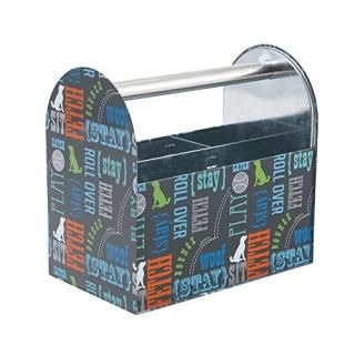 Paw Prints 37591 Word Design Tin Supply Caddy 5.13 x 8.38 x 8