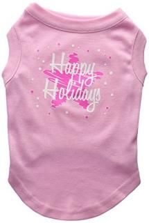 Mirage Pet Products 51-25-14 MDLPK Scribble Happy Holidays Screenprint Shirts Li