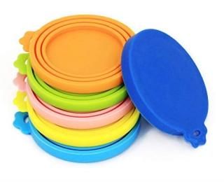 Comtim Pet Can Covers/6 Pack Silicone Dog Cat Food Can Lids/Universal Size Fit M