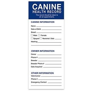 Revival Animal Health Dog Health Records 25 pk