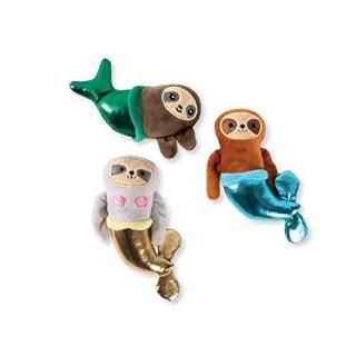 Fringe Studio Squeaker Pet Toy Set Set of 3 Sloth Mermaids 289438 Multicolor