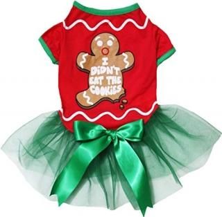 Petitebella Christmas Theme Puppy Dog Dress Gingerbread Man Large