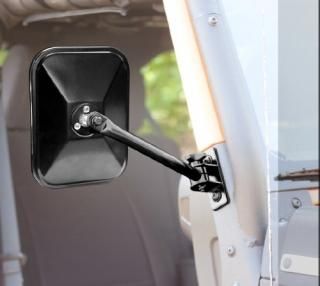 Rugged Ridge 11025.12 Quick Release Mirrors&#44; Pair&#44; Black&#44; Rectangula