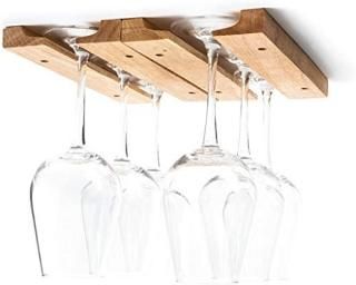 1 1Pack - Fox Run 5025 Wine Glass Holder Rack Wood