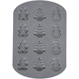 Wilton Holiday Shapes Non-Stick Cookie Pan 12-Cavity
