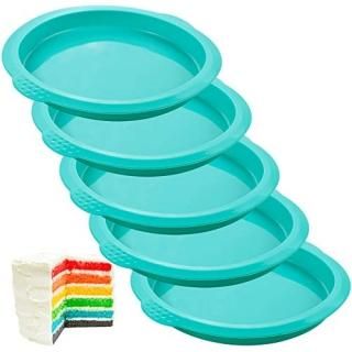Webake 5 Piece Layers Silicone Cake Pan Set 15cm Rainbow Cake Mould Pizza Mould