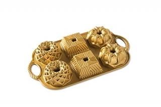 Nordic Ware 91277 Geo Bundtlette Pan Gold
