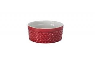 BIA Cordon Bleu 404946+767S1SIOC Textured Bakeware Round Souffle Dish Red/White