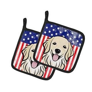 Caroline 's Treasures American Flag & Golden RetrieverΥڥݥåȥۥbb2135pthd7.5hx