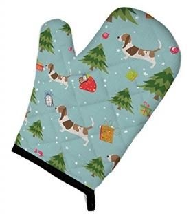 Carolines Treasures BB4826OVMT Christmas Basset Hound Oven Mitt