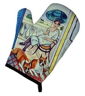 Caroline's Treasures 7068OVMT Lady with her Boxer Oven Mitt Large multicolor