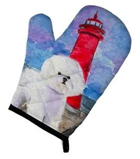 Carolines Treasures SS8891OVMT Lighthouse with Bichon Frise Oven Mitt