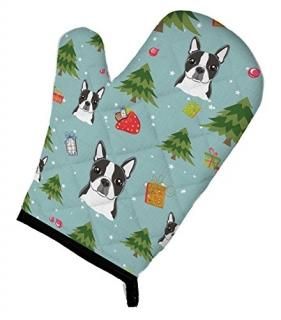 Carolines Treasures BB4992OVMT Christmas Boston Terrier Oven Mitt
