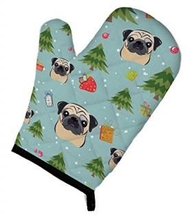 Carolines Treasures BB5051OVMT Christmas Fawn Pug Oven Mitt