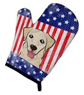 Caroline's Treasures BB2182OVMT American Flag and Golden Retriever Oven Mitt Lar