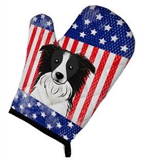 Carolines Treasures BB2171OVMT American Flag & Border Collie Oven Mitt