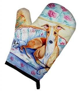 Caroline's Treasures 7081OVMT Whippet Waiting on you Oven Mitt Large multicolor