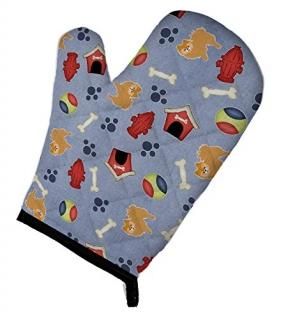 Caroline's Treasures BB4110OVMT Dog House Collection Red Pomeranian Oven Mitt La