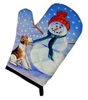 Caroline's Treasures 7156OVMT Snowman with Fox Terrier Oven Mitt Large multicolo