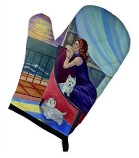Caroline's Treasures 7167OVMT Lady with her Westie Oven Mitt Large multicolor