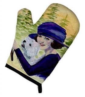 Caroline's Treasures SS8532OVMT Woman driving with her Westie Oven Mitt Large mu