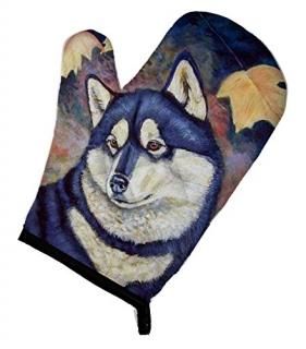 Caroline's Treasures 7173OVMT Fall Leaves Siberian Husky Oven Mitt Large multico