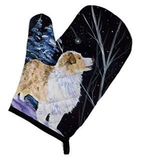 Caroline's Treasures SS8367OVMT Starry Night Australian Shepherd Oven Mitt Large