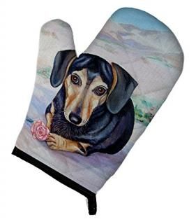 Caroline's Treasures 7076OVMT Black and Cream Dachshund Oven Mitt Large multicol