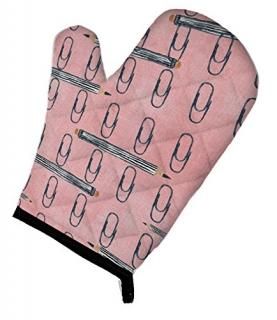 Carolines Treasures BB7539OVMT Watercolor Organized Paper Clips Pink Oven Mitt
