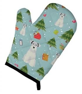 Carolines Treasures BB4713OVMT Christmas Miniature Schanuzer White Oven Mitt