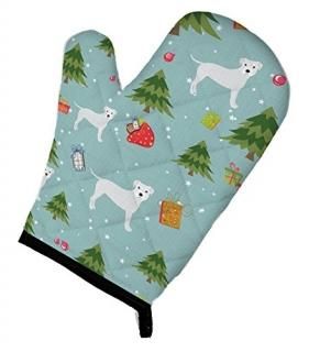 Carolines Treasures BB4984OVMT Christmas White Staffordshire Bull Terrier Oven M