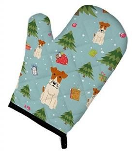 Carolines Treasures BB4761OVMT Christmas Wire Fox Terrier Oven Mitt