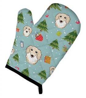 Carolines Treasures BB5001OVMT Christmas Longhair Creme Dachshund Oven Mitt