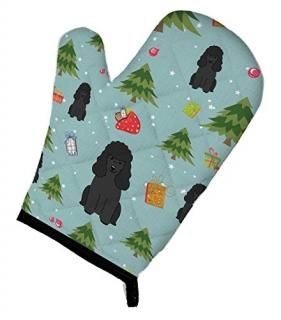 Carolines Treasures BB4731OVMT Christmas Poodle Black Oven Mitt
