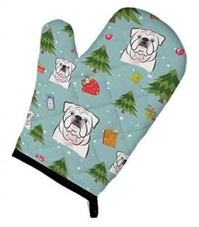 Carolines Treasures BB5009OVMT Christmas White English Bulldog Oven Mitt