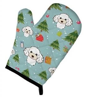 Carolines Treasures BB5046OVMT Christmas White Poodle Oven Mitt
