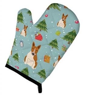 Carolines Treasures BB4795OVMT Christmas Bull Terrier Red & White Oven Mitt