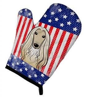 Carolines Treasures BB2174OVMT American Flag & Afghan Hound Oven Mitt
