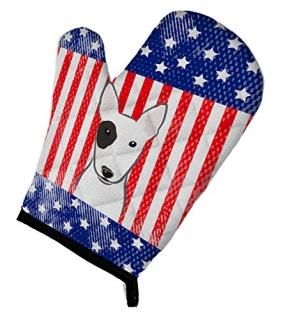 Carolines Treasures BB2139OVMT American Flag & Bull Terrier Oven Mitt
