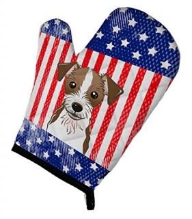 Caroline's Treasures BB2132OVMT American Flag and Jack Russell Terrier Oven Mitt