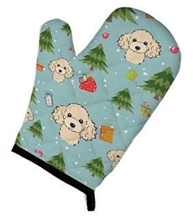 Carolines Treasures BB5047OVMT Christmas Buff Poodle Oven Mitt