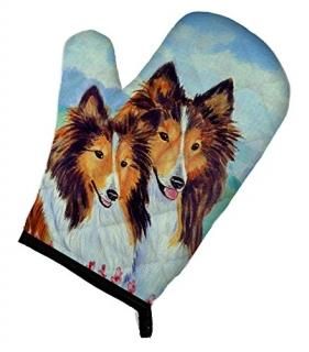 Caroline's Treasures 7086OVMT Sable Shelties Double Trouble Oven Mitt Large mult