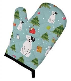 Carolines Treasures BB4774OVMT Christmas White Boxer Cooper Oven Mitt