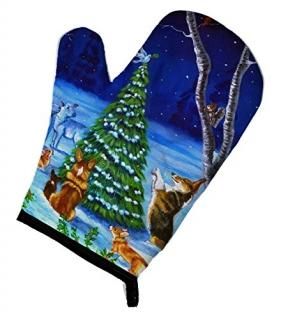 Caroline's Treasures 7304OVMT Corgi Christmas Peace Oven Mitt Large multicolor