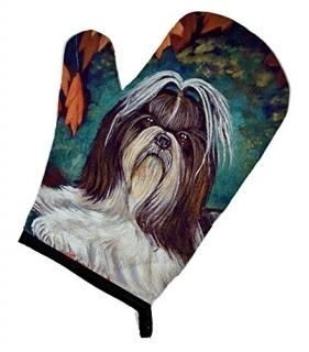 Caroline's Treasures 7182OVMT Autumn Leaves Shih Tzu Oven Mitt Large multicolor